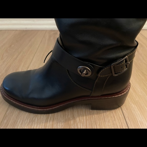 Coach Sutton Leather Black Boots - Picture 5 of 5